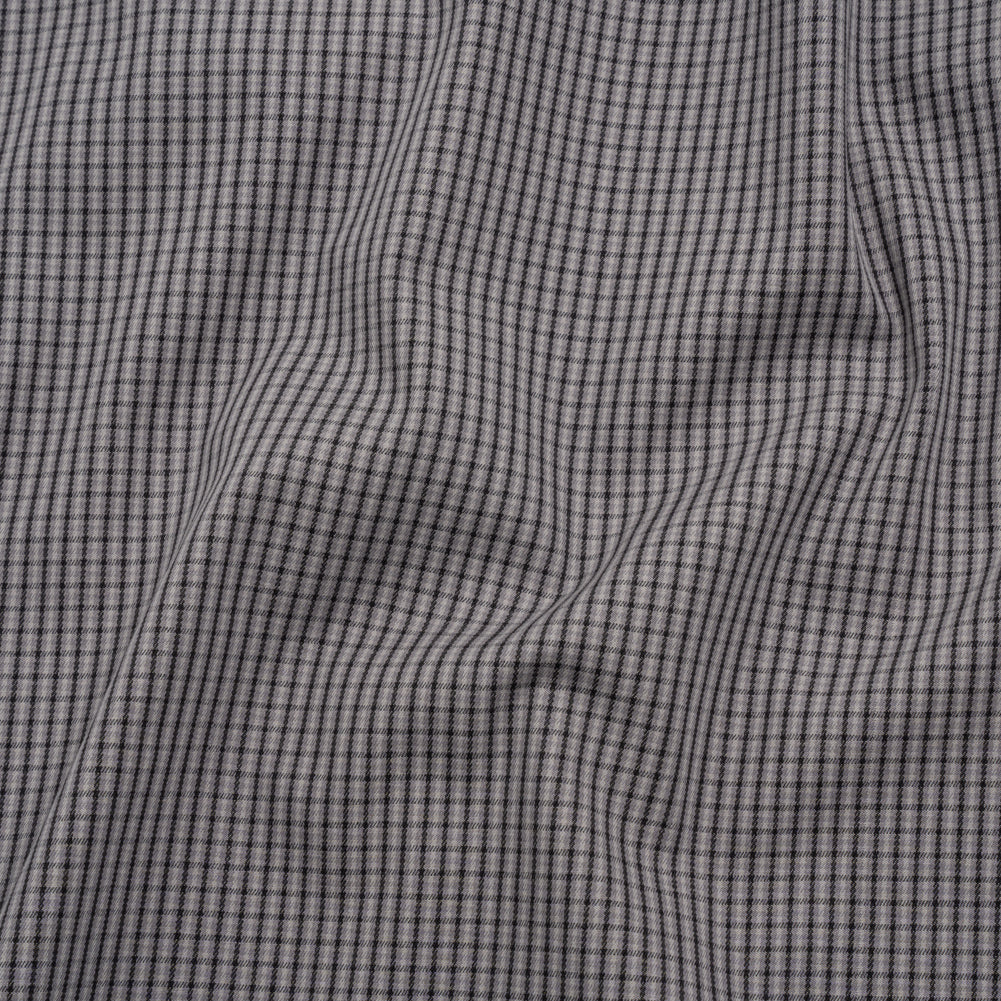 Cotton Twill - Gray, Black and White Striped Checks - Deadstock - Joann Fabrics