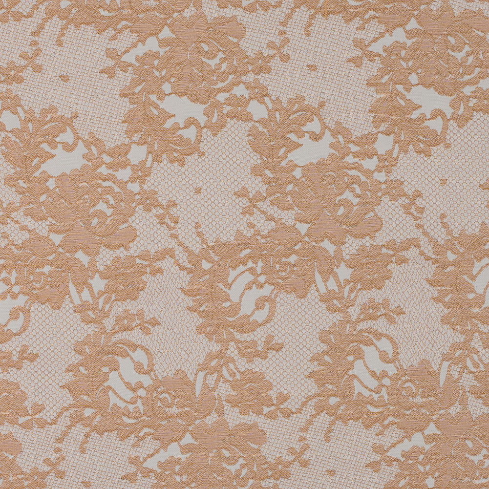 Metallic Butterscotch and White Lacey Floral Brocade - Joann Fabrics