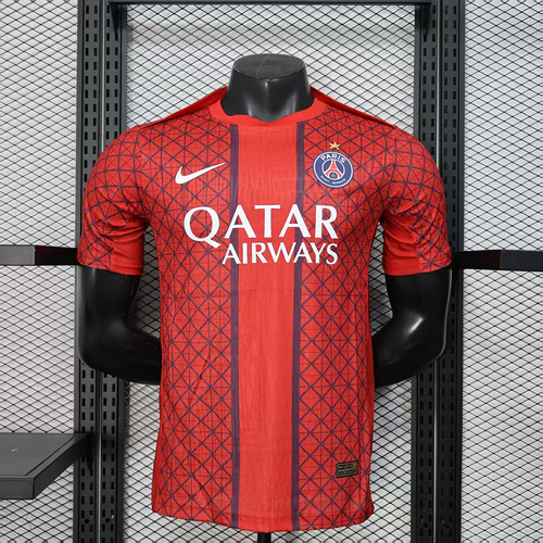 2025/2026 Player Version Paris Saint-Germain Training clothes Red Football Shirt 1:1 Thai Quality