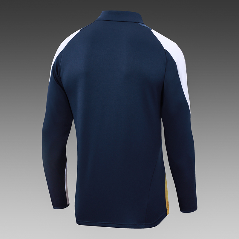 2024/2025 Real Madrid Half-Pull Training Suit Royal Blue Football Shirt 1:1 Thai Quality Set
