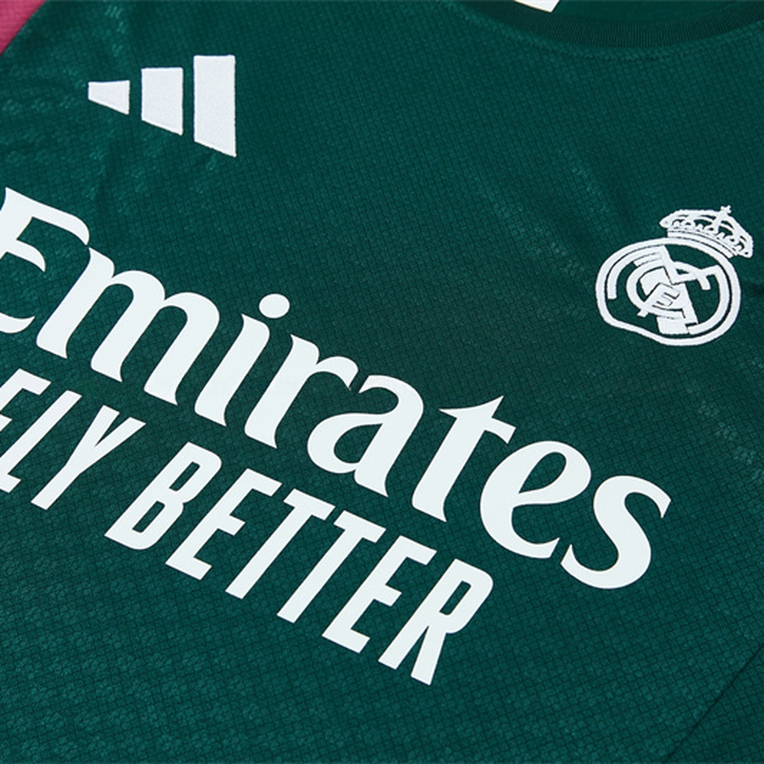 Real Madrid 26-27 Rose Red Stripes Kids Short-Sleeve Training Set - Dark Green Top & Dark Green Shorts - UnitedFutballJersey