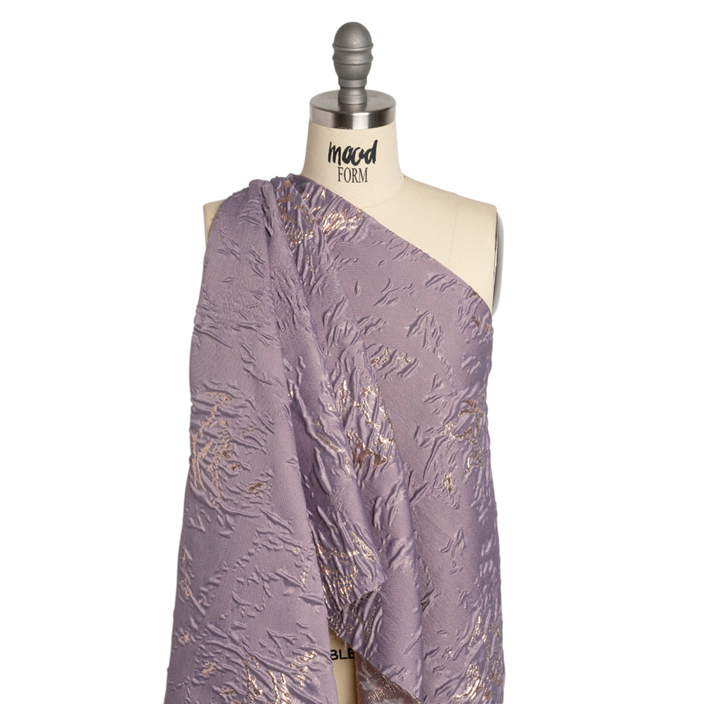 Metallic Rose Gold and Purple Crackled Abstract Luxury Brocade - Joann Fabrics