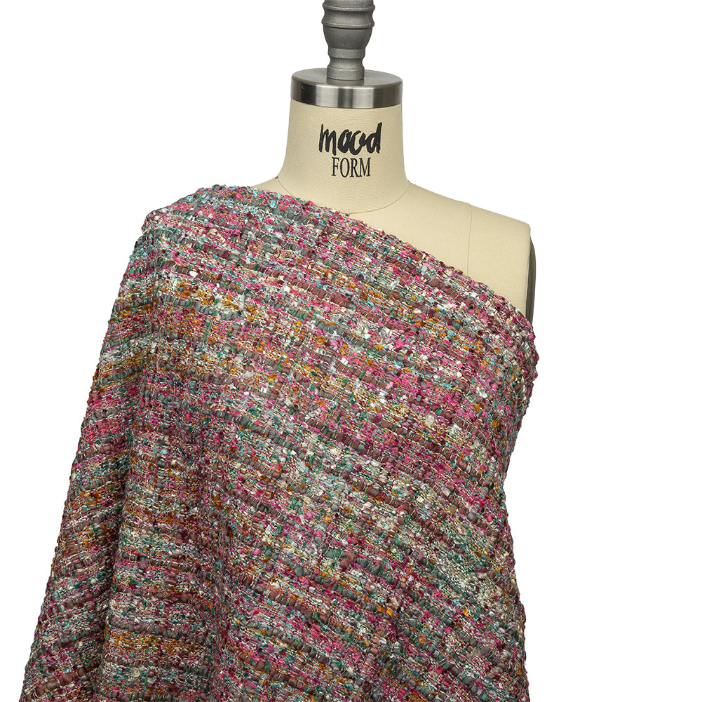 Viscose and Acrylic Chenille Tweed - Pink, Gray and Hunter Green - Newcastle Collection - Joann Fabrics