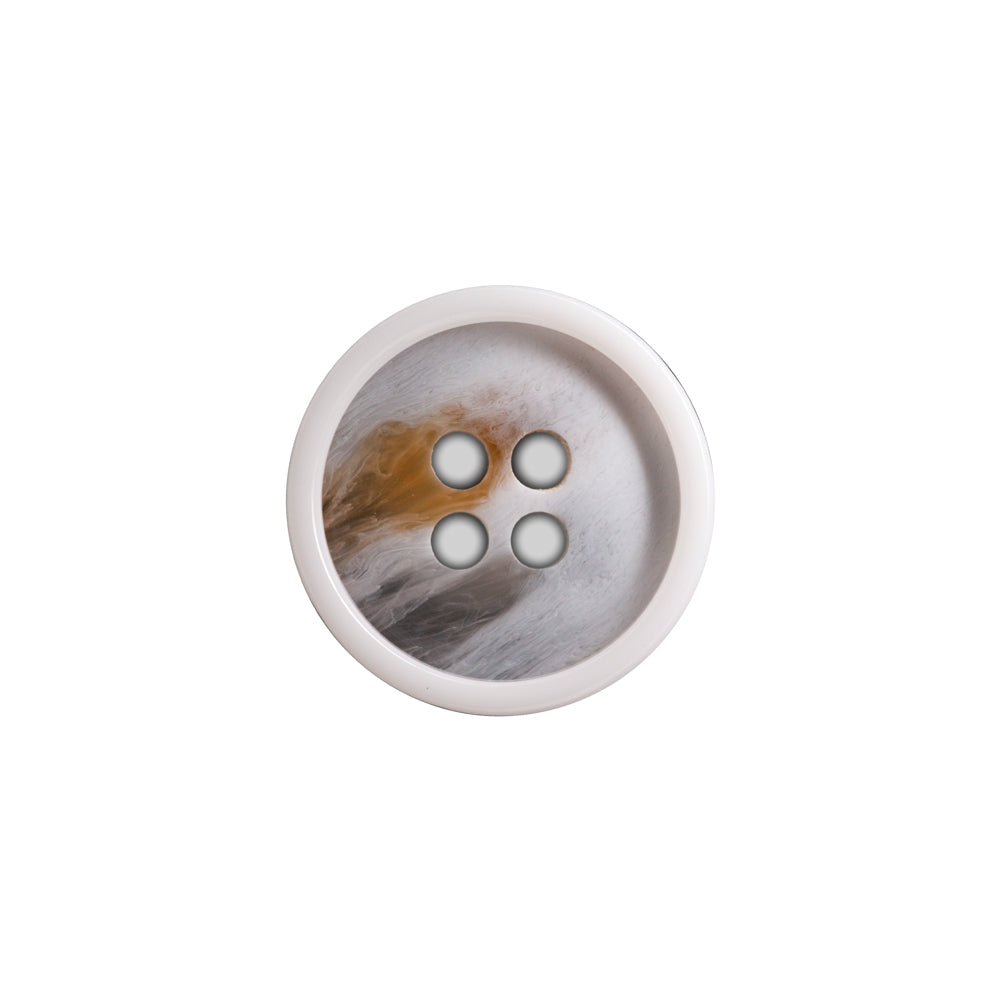 Italian White and Beige Abstract 4-Hole Plastic Button - 28L/18mm - Joann Fabrics
