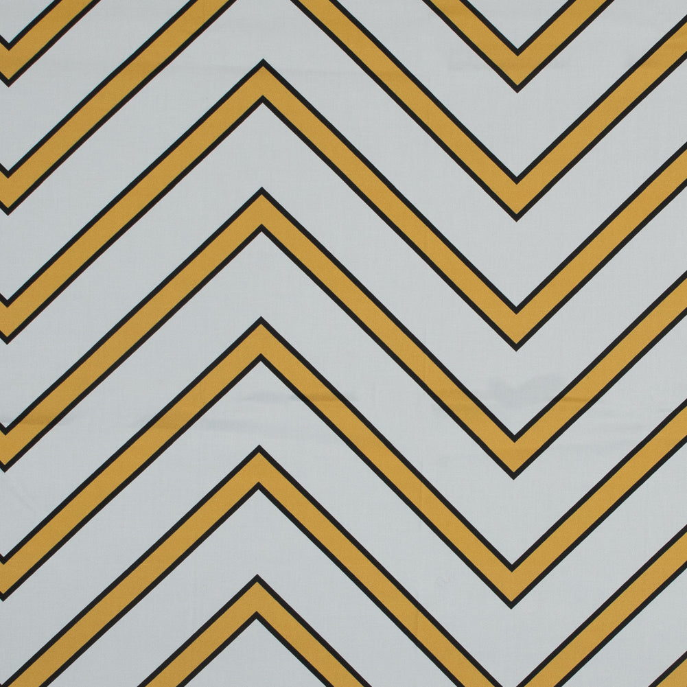 Stretch Cotton Sateen - Yellow Chevrons - Hele Zig-Zag Print - Mood Exclusive Aloha Collection - Joann Fabrics