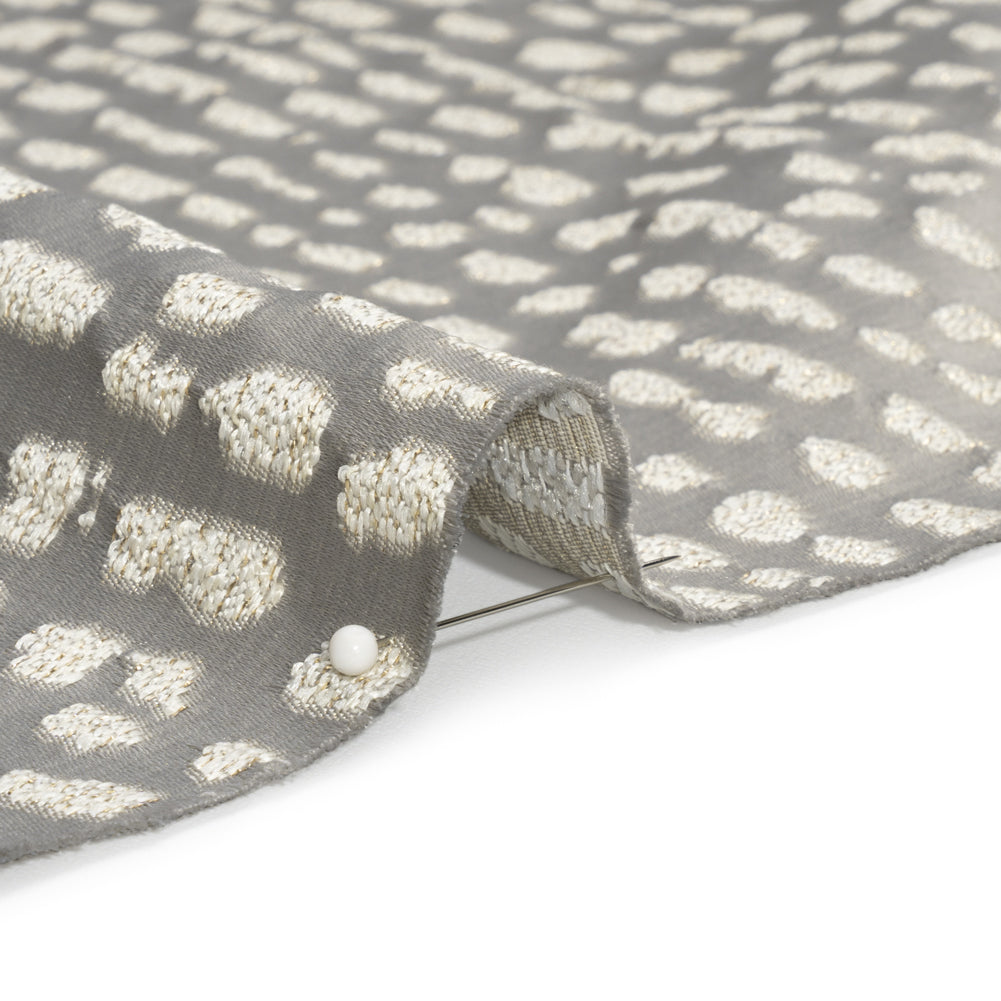 Metallic Drapery Jacquard - Dove Spotted Abstract - British Imported - Joann Fabrics
