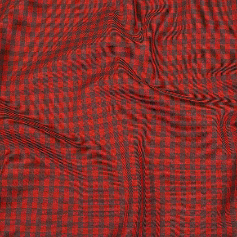 Red and Brown Checkered Twill Cotton Shirting - Joann Fabrics