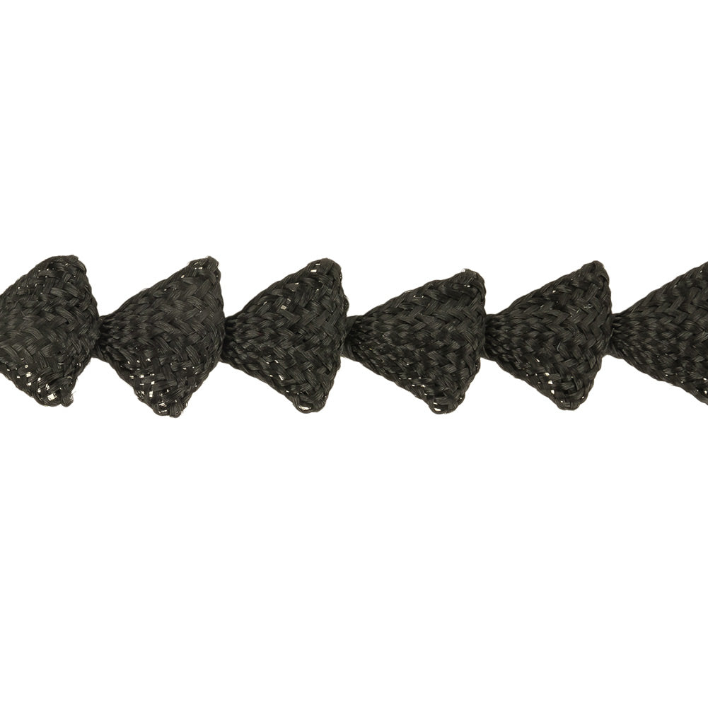 Black Triangles Braided Trim - 0.5