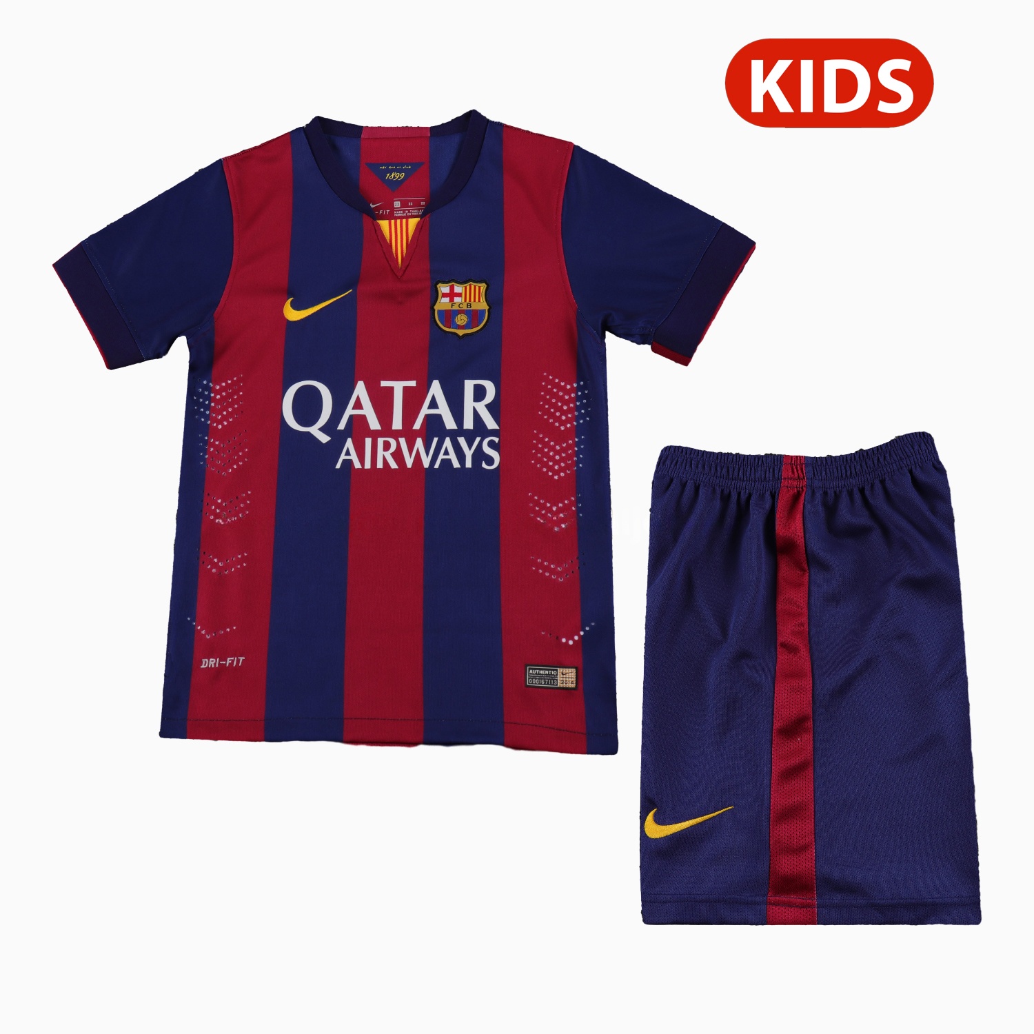 Retro Barcelona 2014-15 Home Kids Kit - UnitedFutballJersey