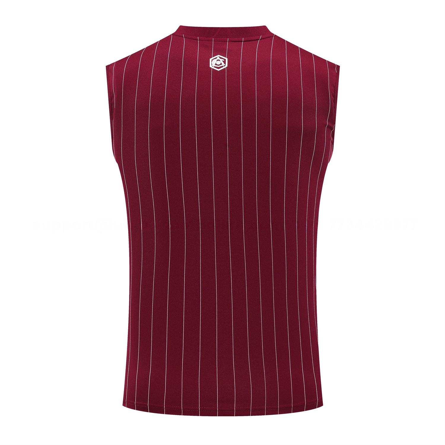 Arsenal 25-26 Retro Style Vest Training Set - Burgundy With White Stripes Top & Pants - UnitedFutballJersey