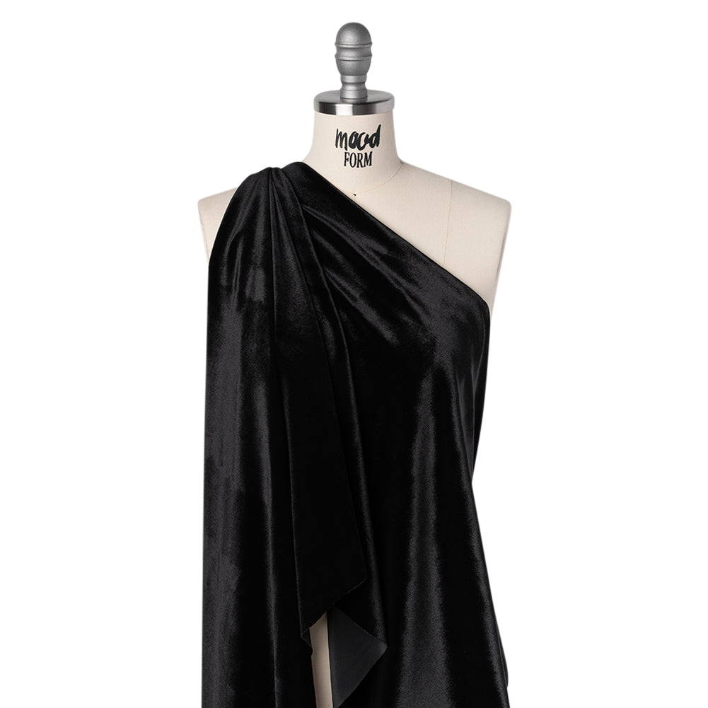 Stretch Polyester Velour - Black - Designer Deadstock - Joann Fabrics