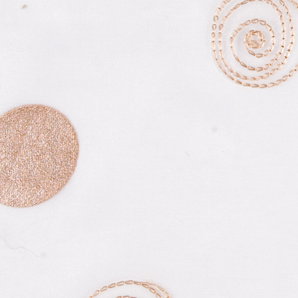 White/Copper Polka Dots Organza - Joann Fabrics