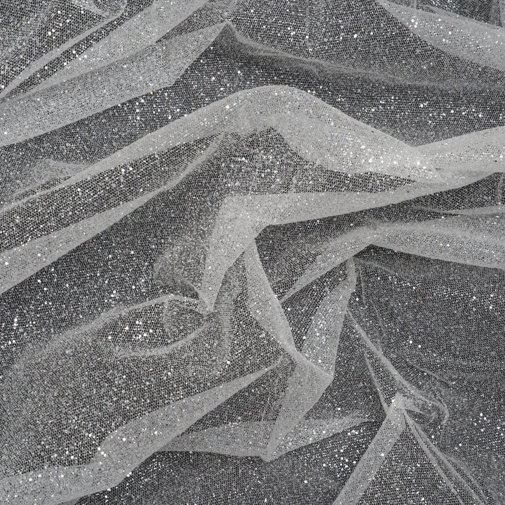 Glitter Tulle 5-yard Bundle - Silver on White - Joann Fabrics