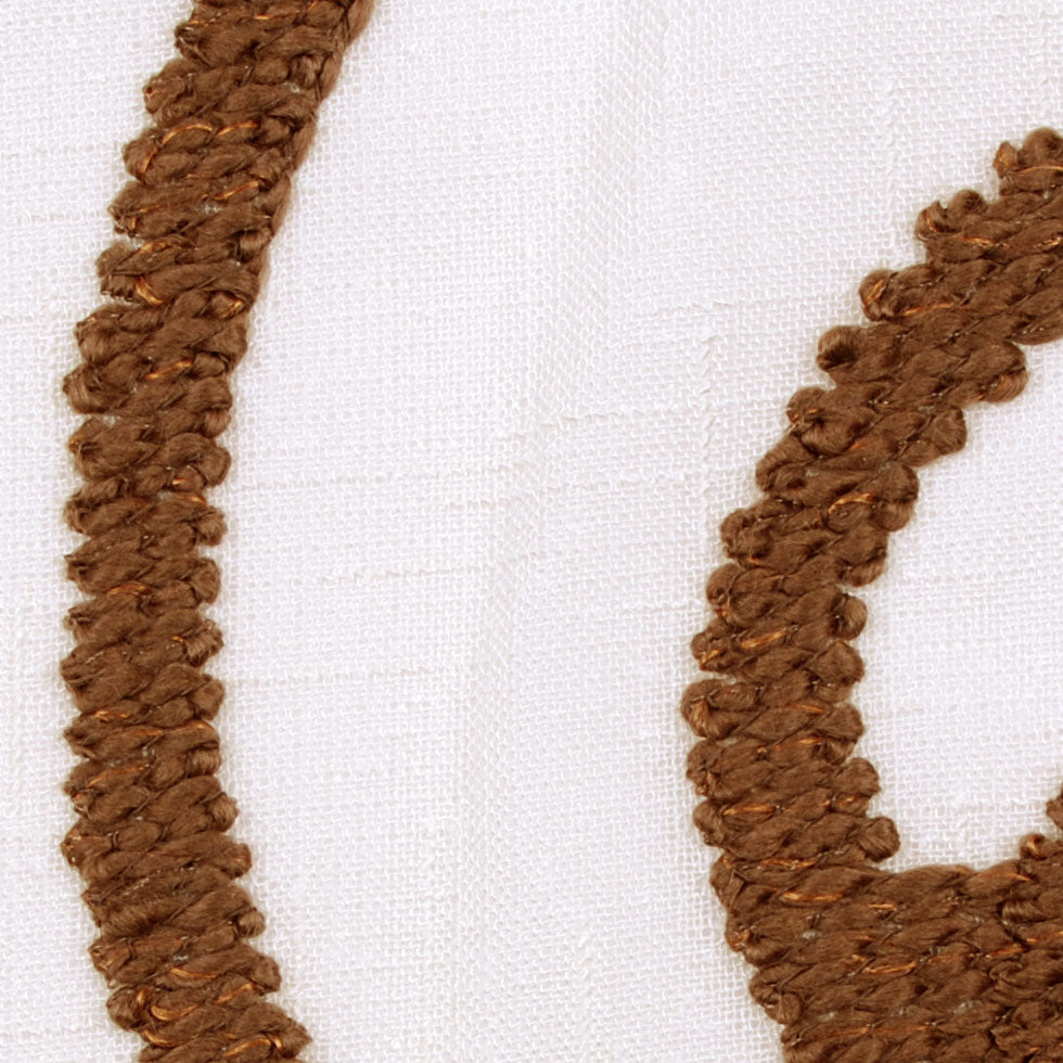 Ivory & Brown Embroidery Retro-Chic Sheer Poly - Joann Fabrics
