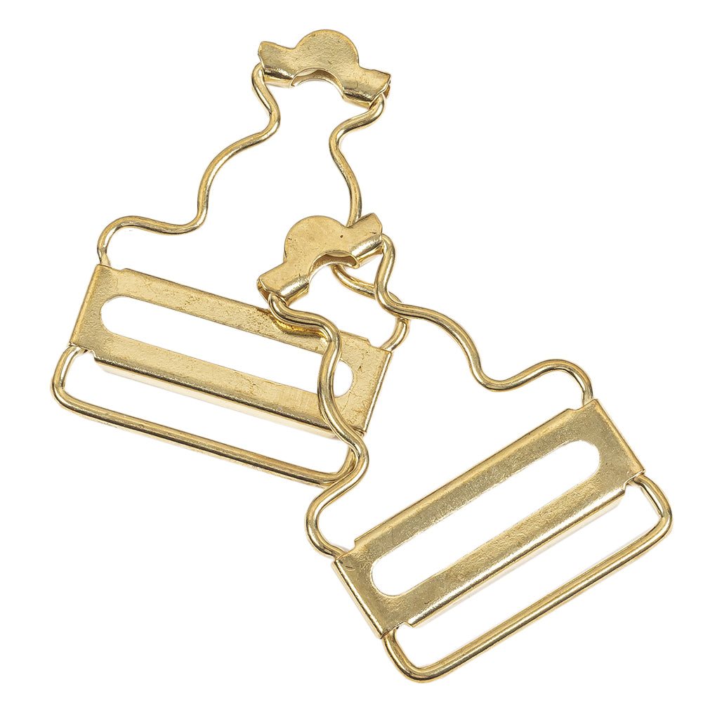 Yellow Gold Classic Overall Buckles Pair - 1.375