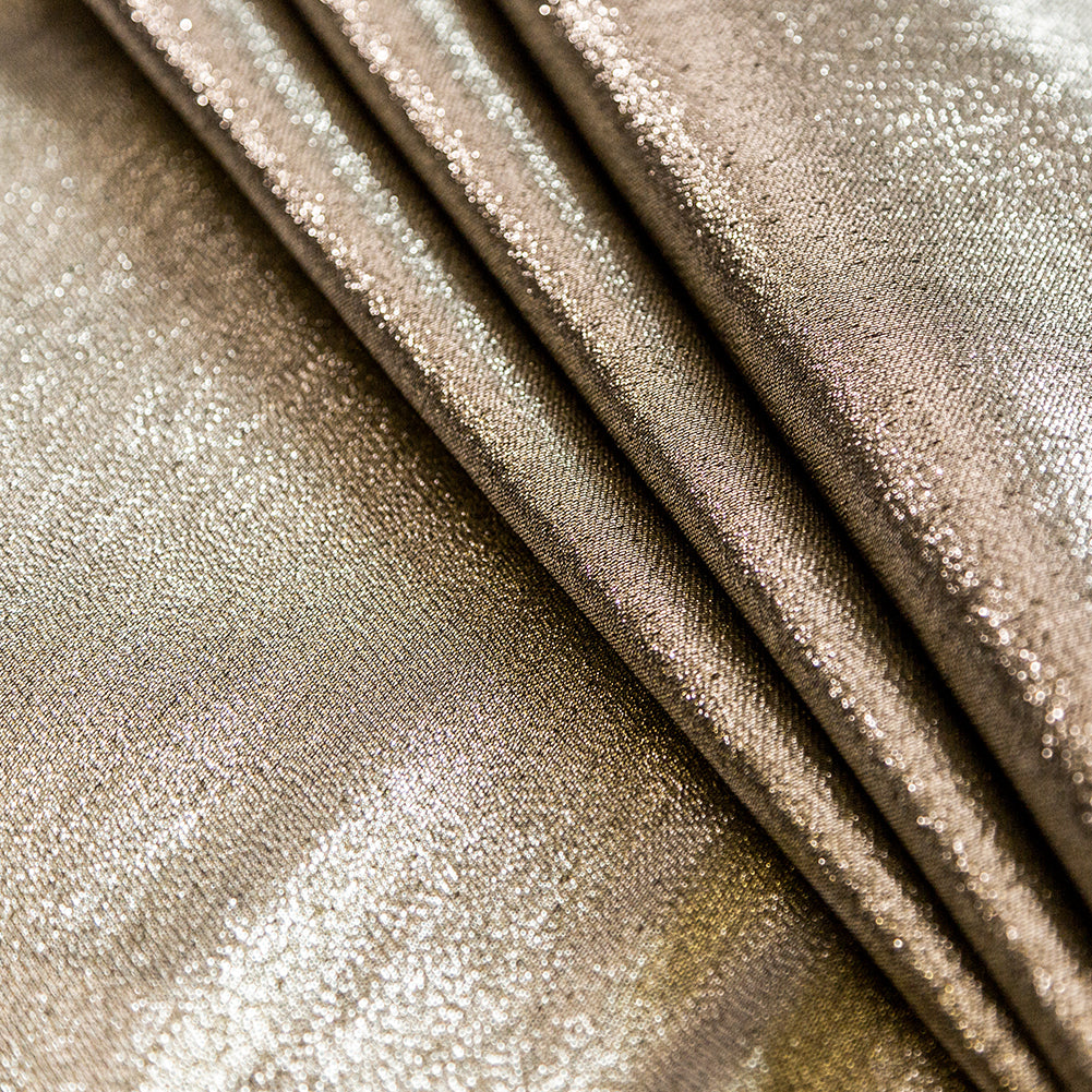 Polyester Lame - Metallic Pale Gold on Black - Ellery Collection - Joann Fabrics