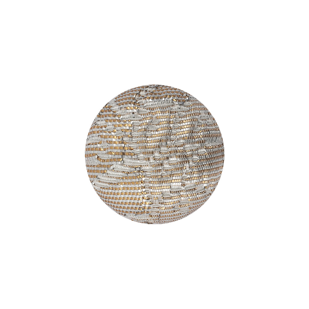 Golden Egg Lurex, Rainy Day and White Abstract Brocade Fabric Covered Domed Shank Back Button - 30L/19mm - Joann Fabrics