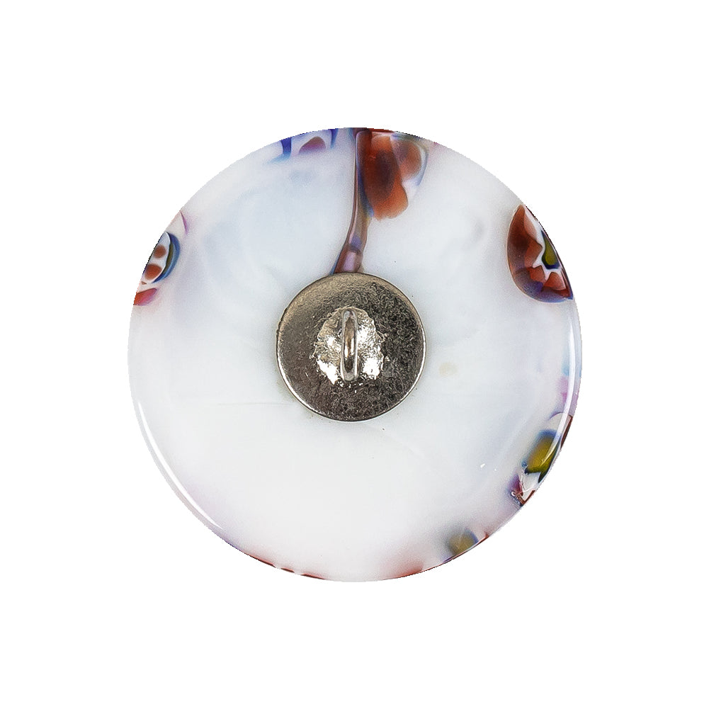 Vintage White, Red and Blue Mosaic Domed Shank Back Glass Button - 40L/25.5mm - Joann Fabrics