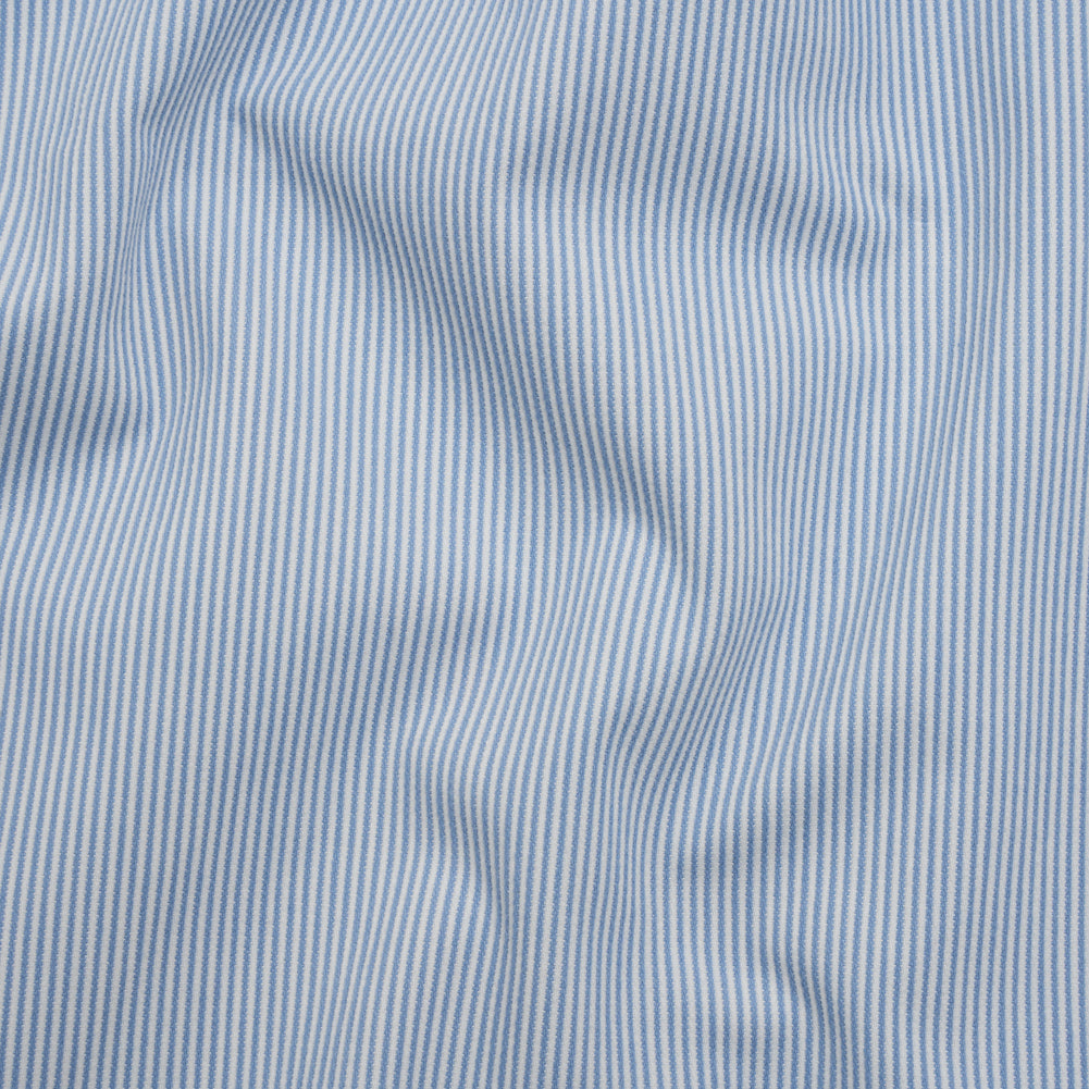 Brushed Cotton Dobby - Baby Blue and White Stripes - Deadstock - Joann Fabrics