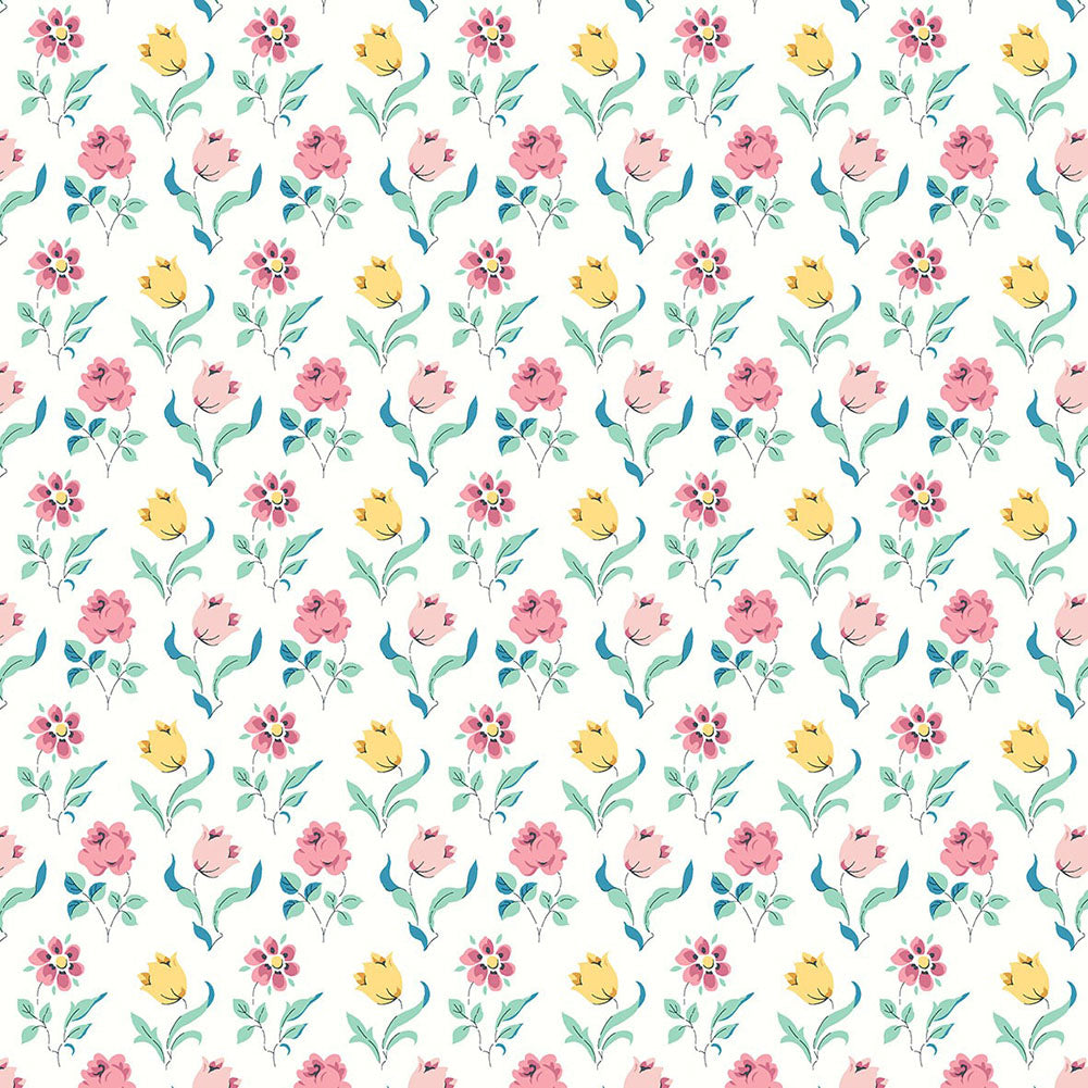 Liberty Art Fabrics Green and Pink Oshibana Lasenby Quilting Cotton - Joann Fabrics