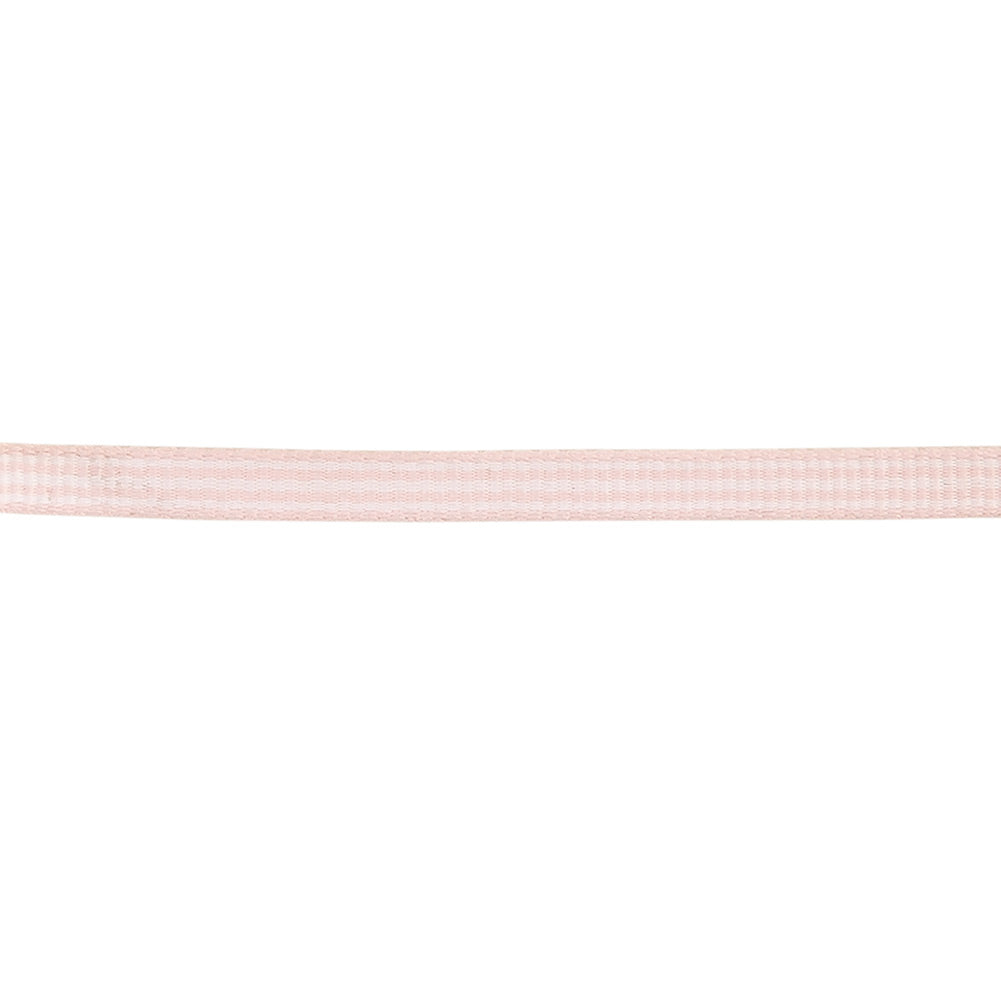 Baby Pink and White Striped Grosgrain Ribbon - 0.25