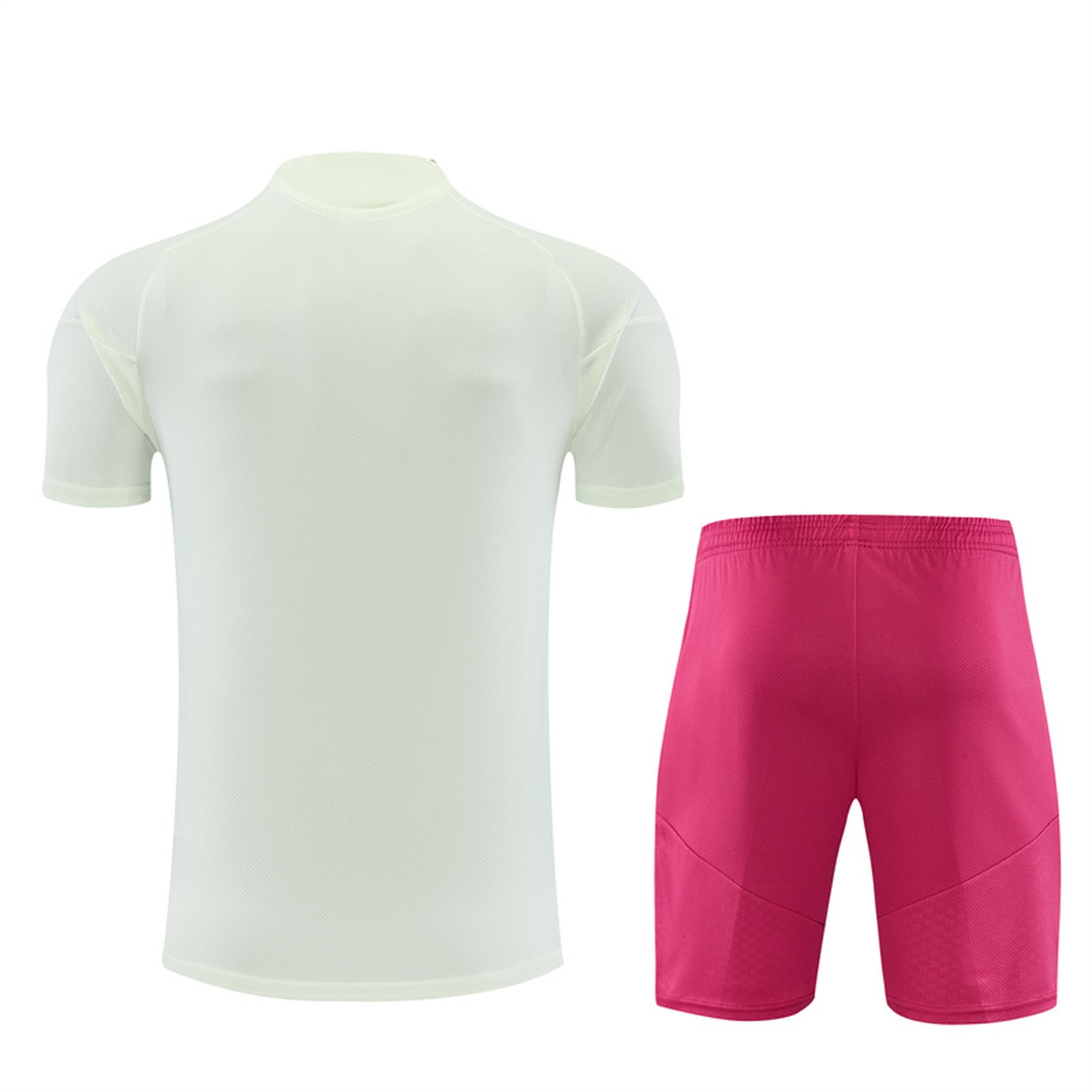 Real Madrid 26-27 Kids Short-Sleeve Training Set - Cream Top & Rose Red Shorts - UnitedFutballJersey