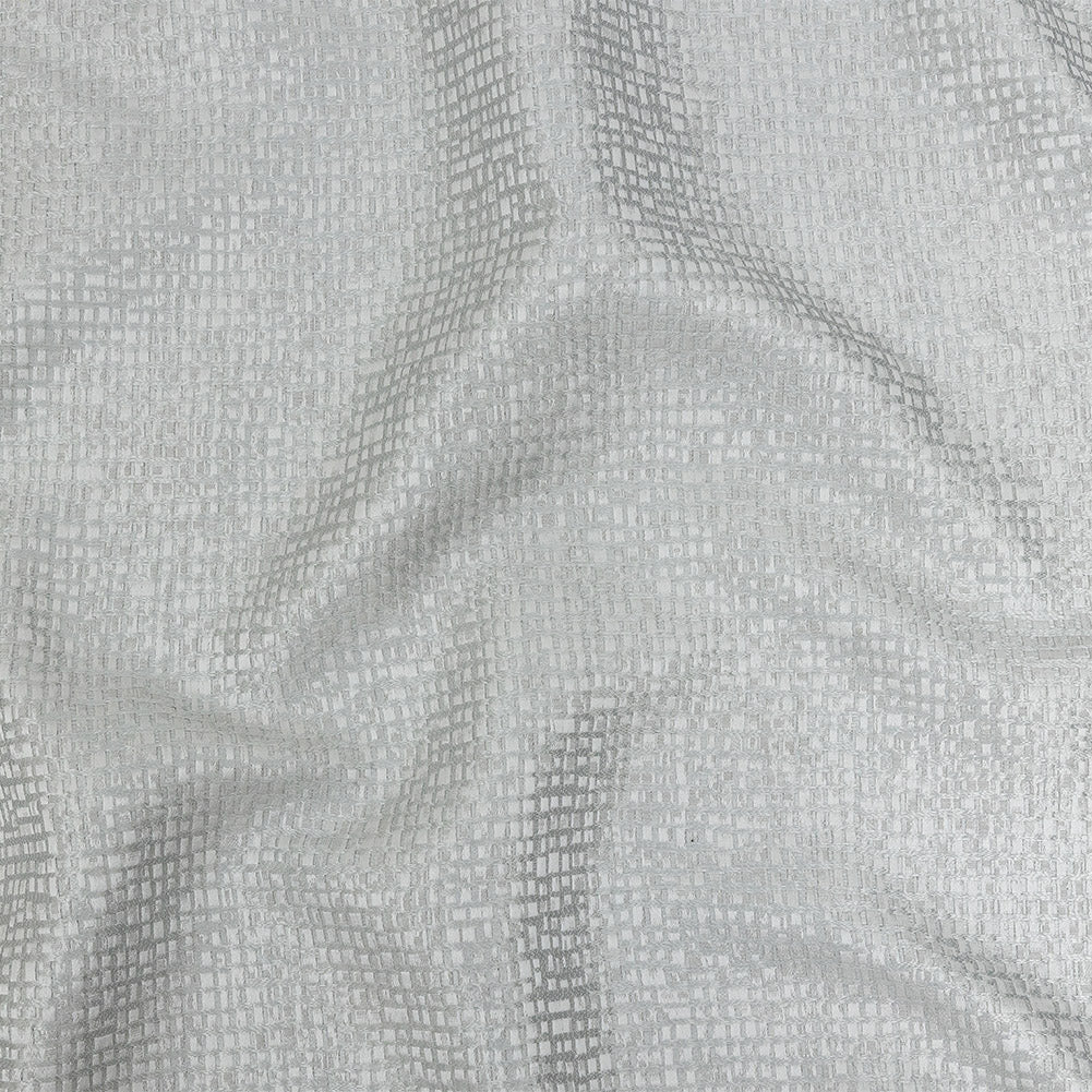 Polyester Jacquard - Platinum Grid - British Imported - Joann Fabrics
