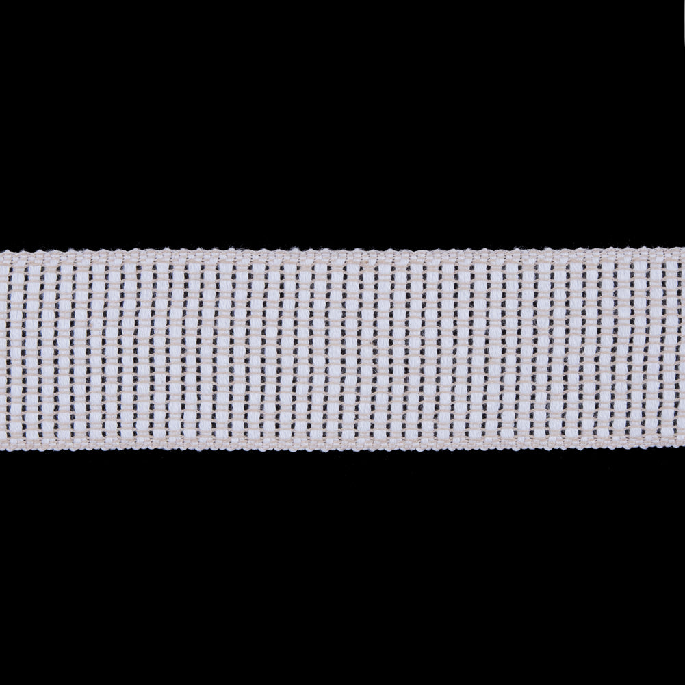 Beige and White Woven Trim - 1.5