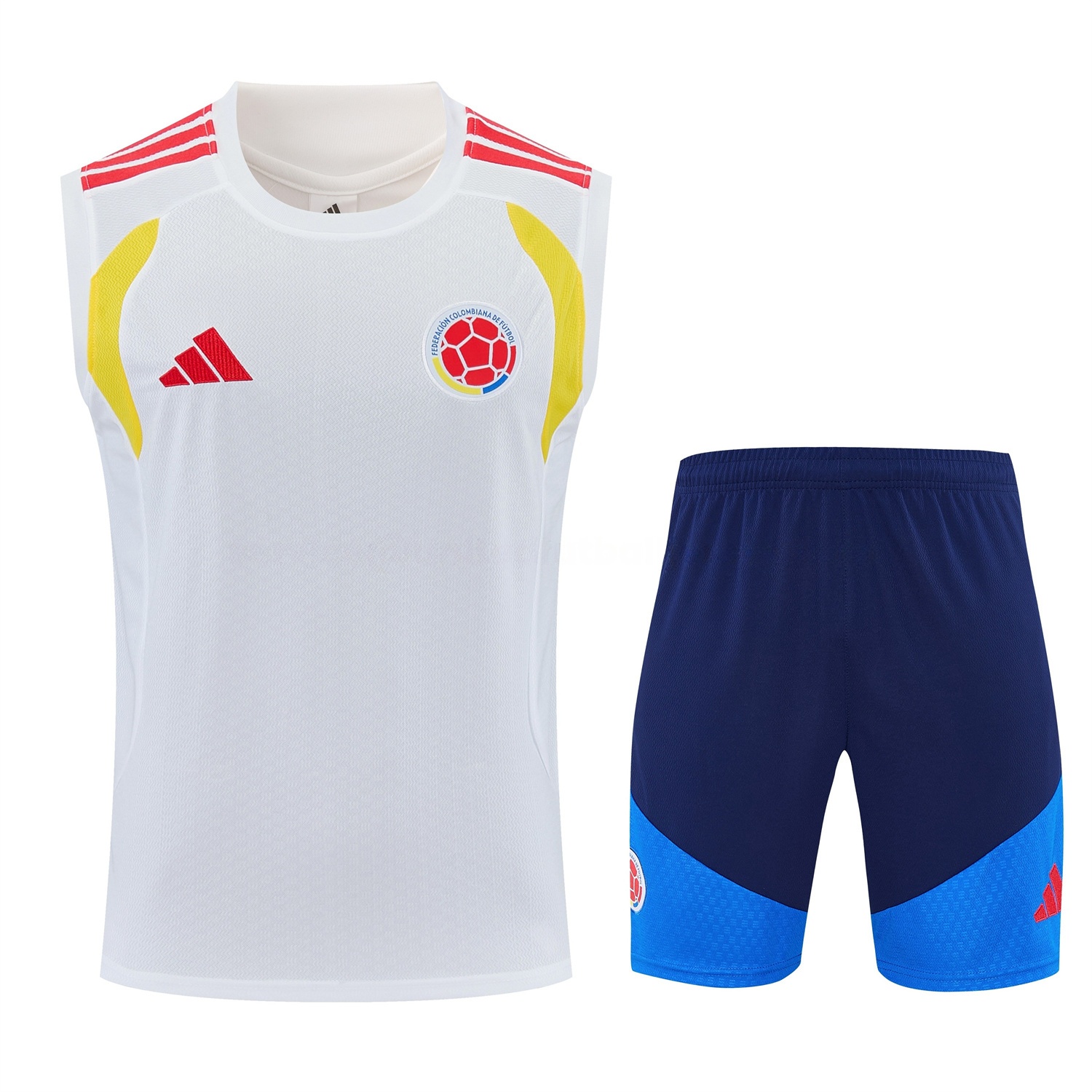 Colombia 2026 Vest Training Set - White Vest and Blue Shorts - UnitedFutballJersey