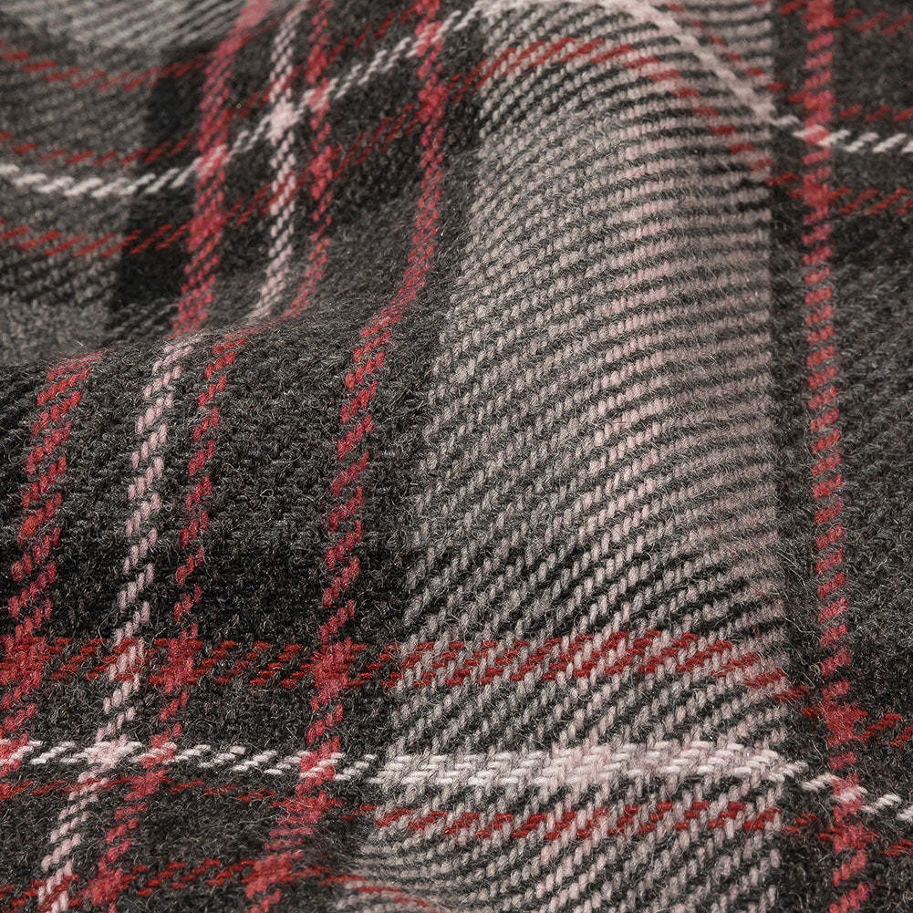 Balenciaga Italian Gray, Biking Red and Violet Ice Plaid Wool Twill - Joann Fabrics