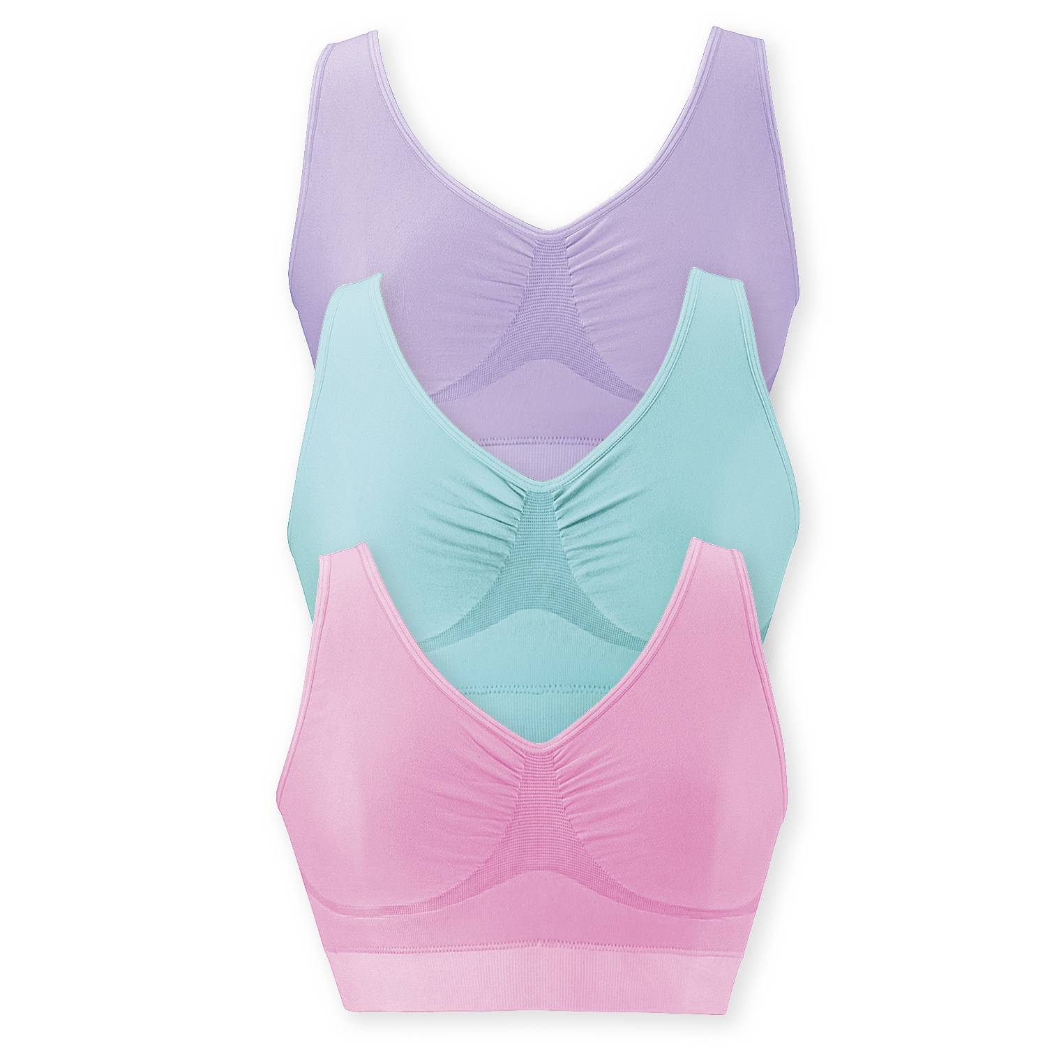 Three Pastel Comfort Bra Set - Northstyle Catalog