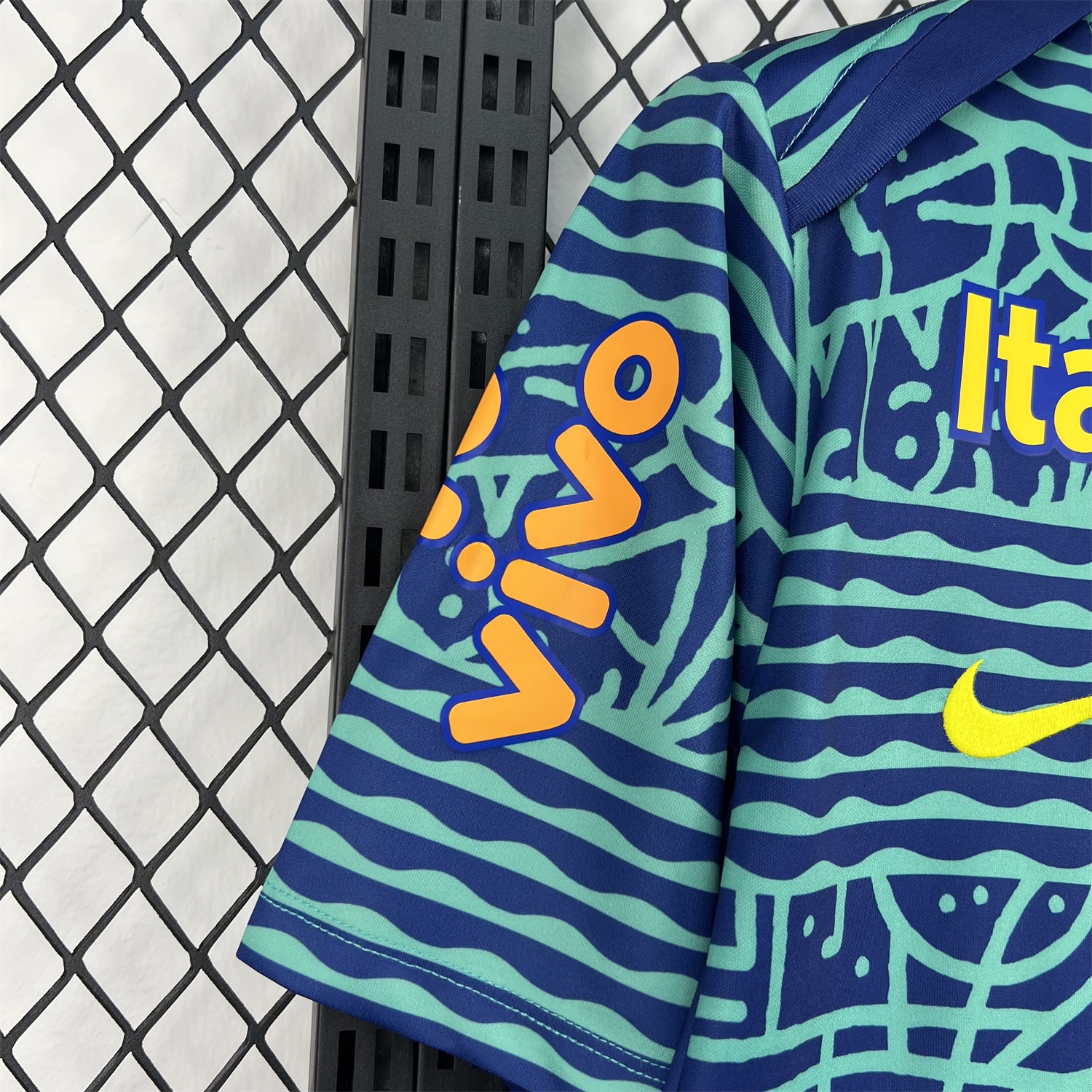 Retro Brazil 2024 Blue Pre-Match Training Jersey - Fans Version - UnitedFutballJersey