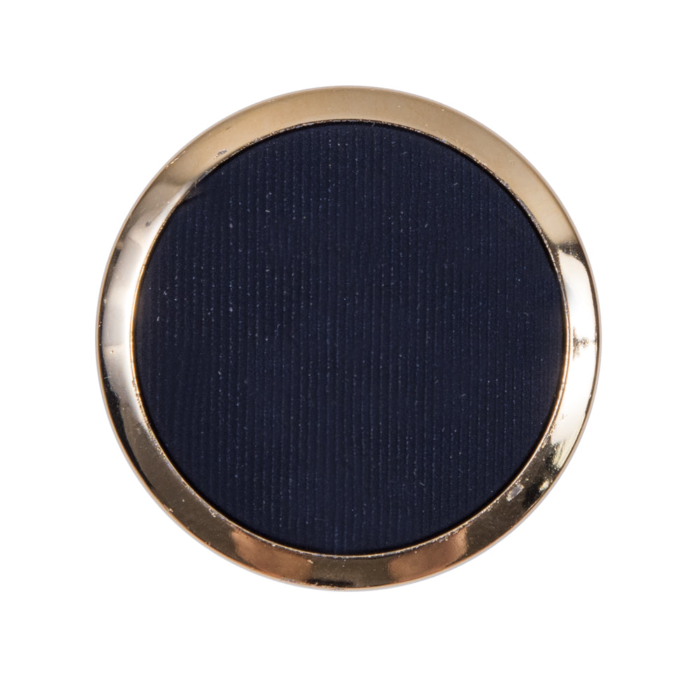 Italian Navy and Gold Plastic Shank-Back Button - 44L/28mm - Joann Fabrics