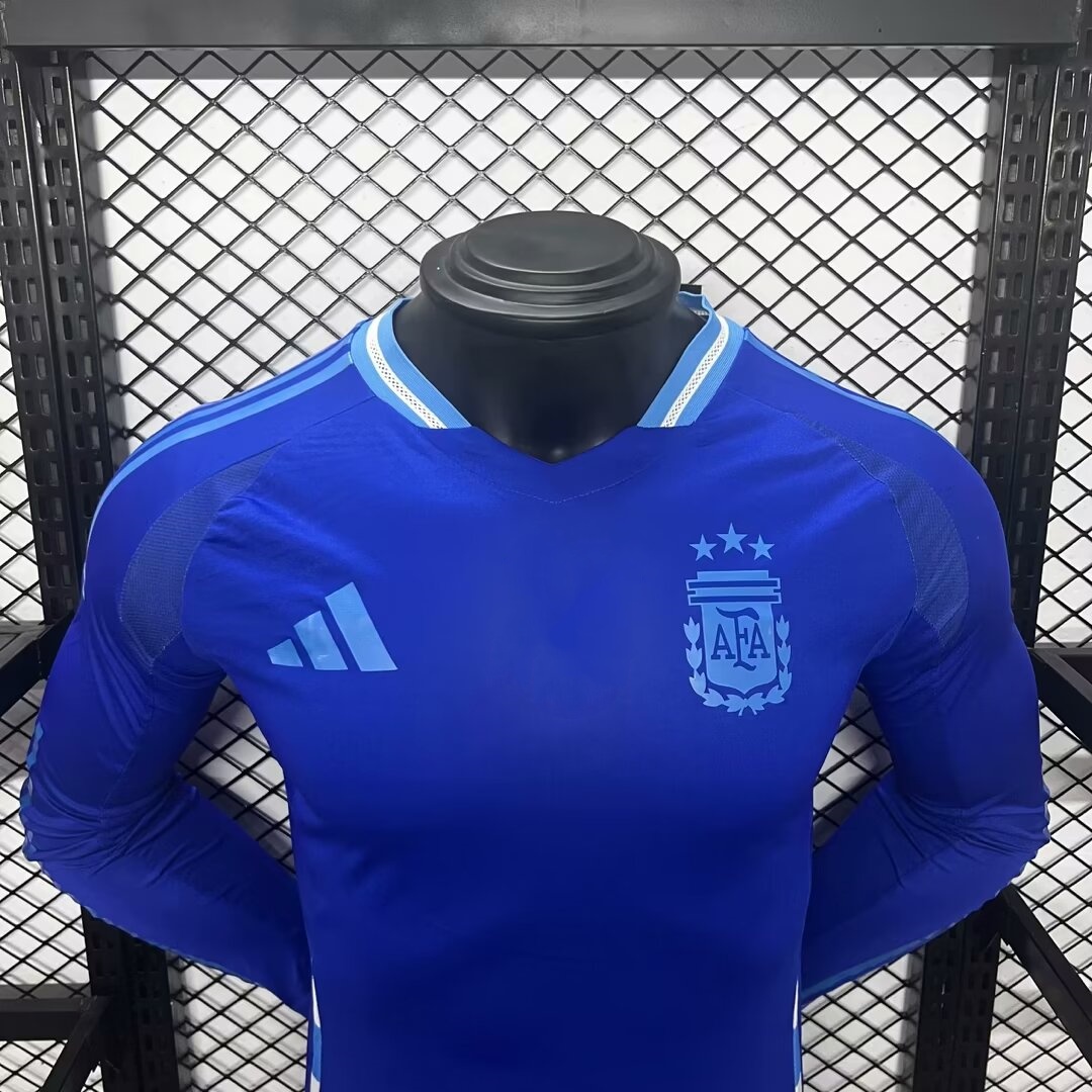 2024-2025 Player Version Argentina Away Long Sleeves Jersey