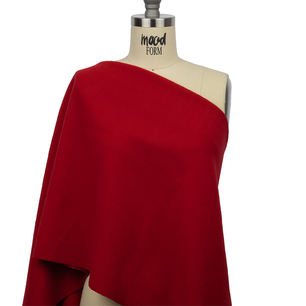 Wool and Cashmere Coating Made in Italy - Poppy Red - Alberini Collection - Joann Fabrics
