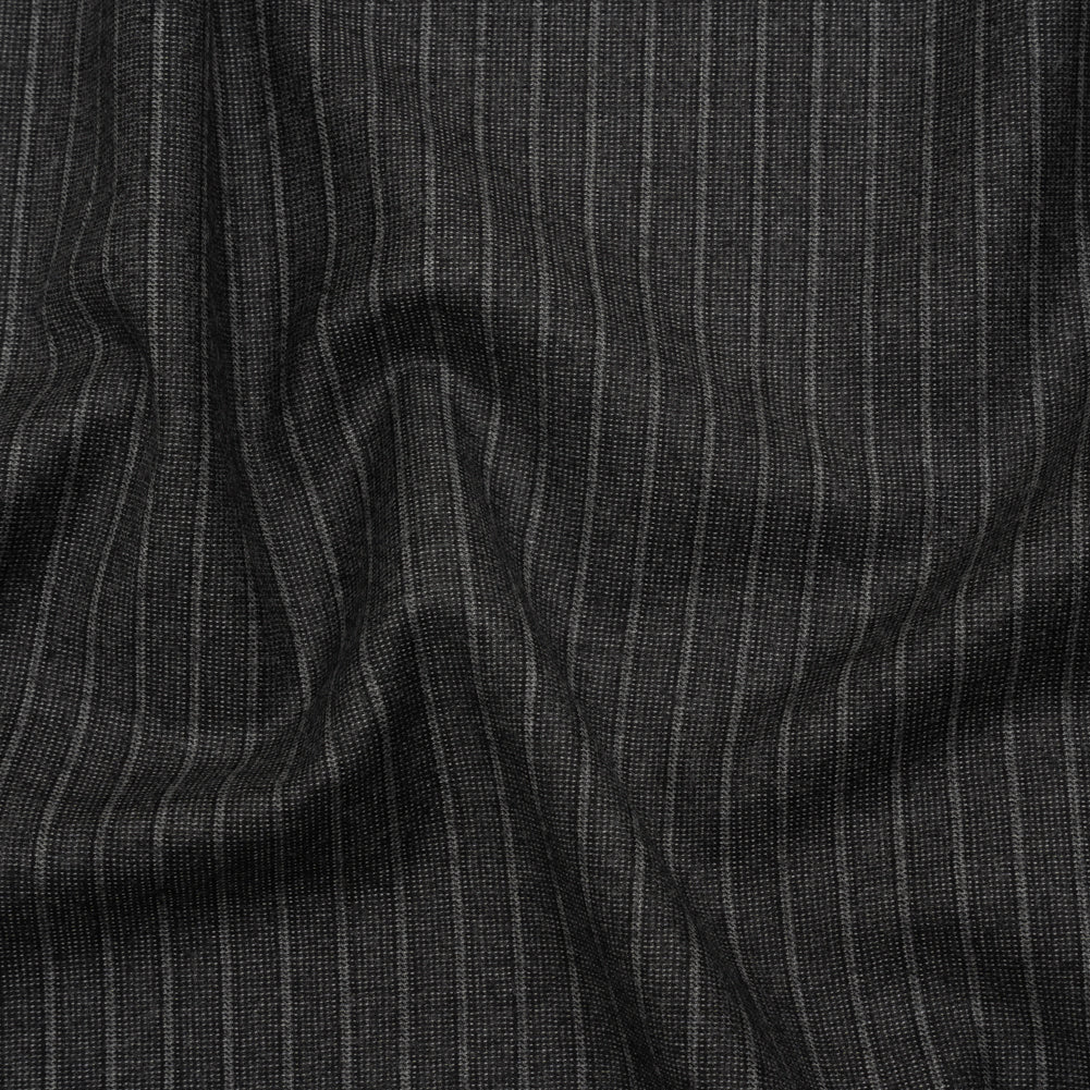 Super 140 Wool Suiting Made in Italy - Gray Stripes - Deadstock - Joann Fabrics