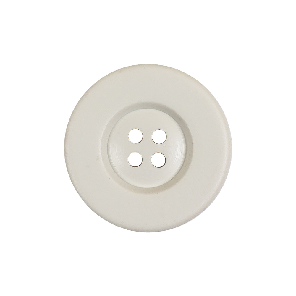 Matte White Asparagus Low Convex 4 Hole Plastic Button with Wide Rim - 38L/24mm - Joann Fabrics