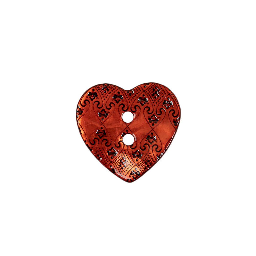 Italian Red Heart-Shaped Shell Button - 32L/20mm - Joann Fabrics