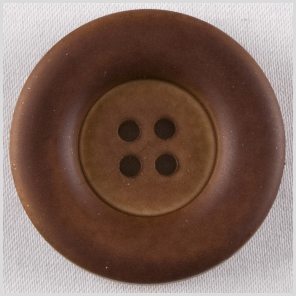 Plastic 4-Hole Button - 42L/27mm - Matte Brown Wide Rolled Rim - Joann Fabrics