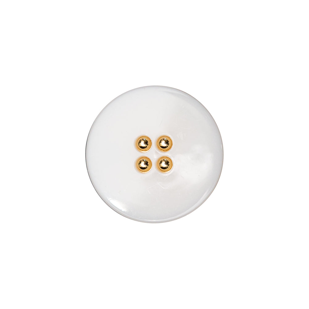 Italian White and Gold 2-Piece Plastic Button - 30L/19mm - Joann Fabrics