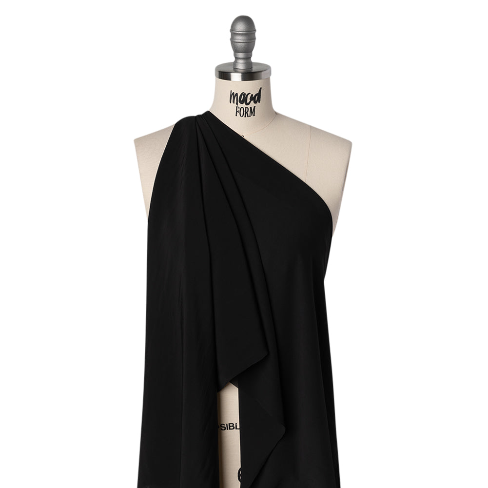 Viscose Crepe de Chine - Black - Famous Australian Designer Deadstock - Joann Fabrics