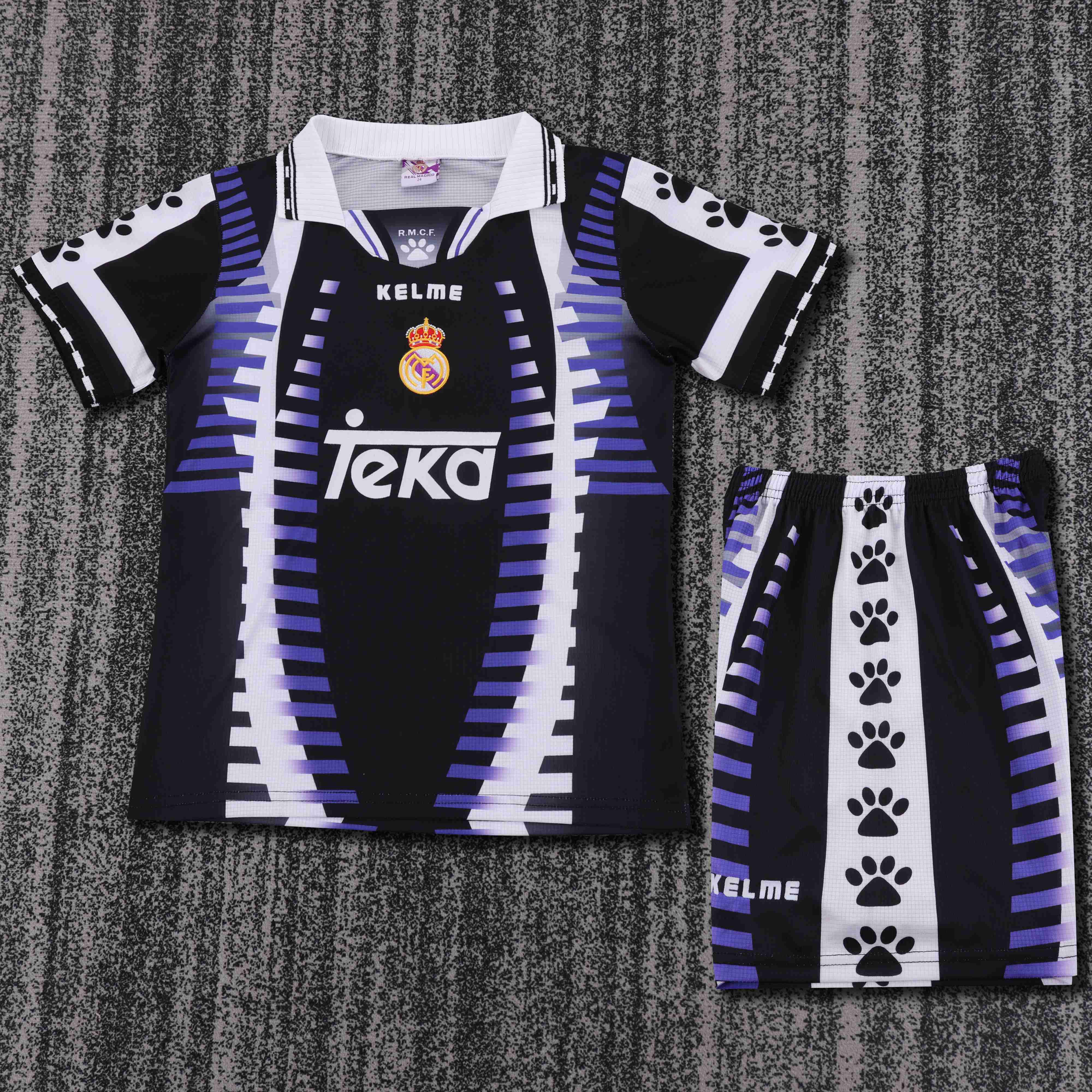1997-1998 Retro Real Madrid Away Football Shirt 1:1 Thai Quality Kids Size