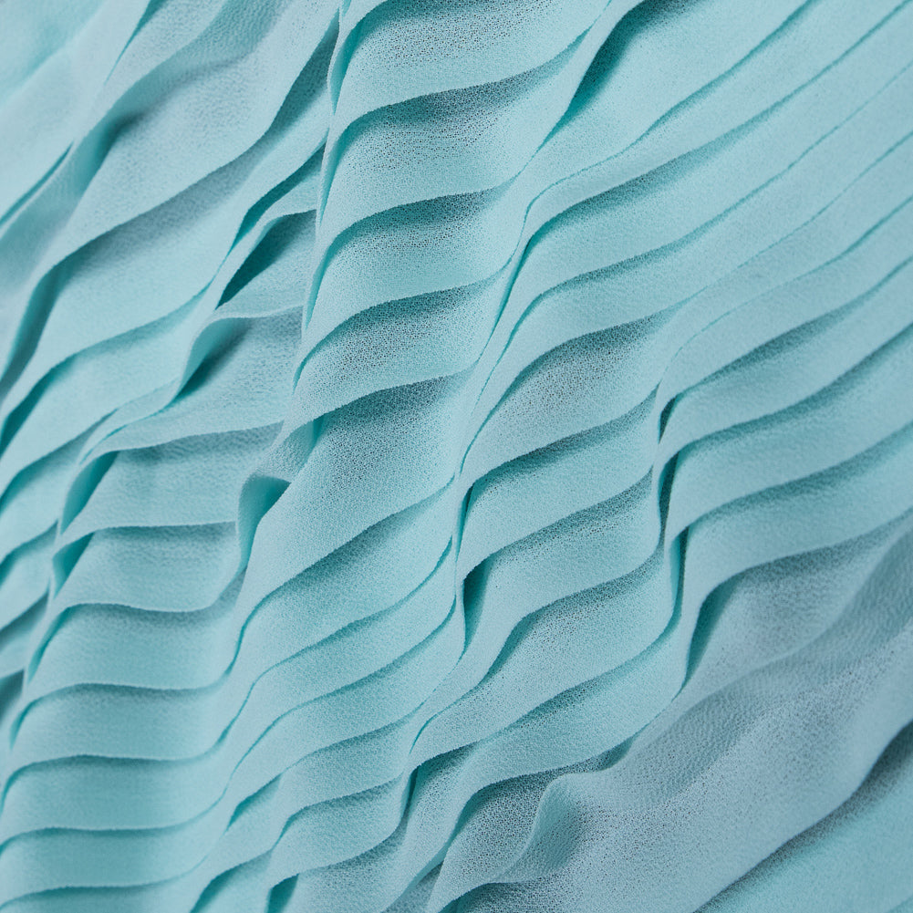 Accordion Pleated Chiffon - Aqua Blue - Etereo Collection - Joann Fabrics