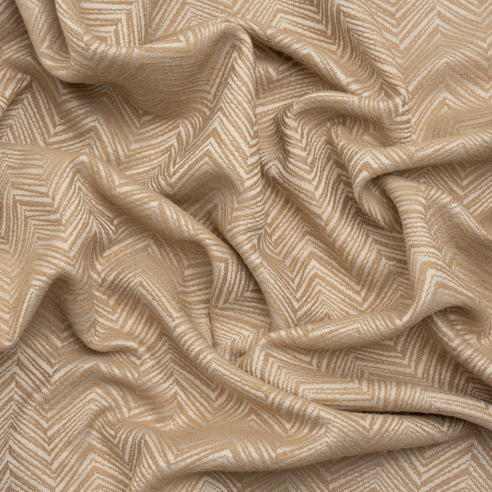 Herringbone Chevrons Recycled Polyester and Cotton Drapery Jacquard - Sepia - British Imported - Joann Fabrics