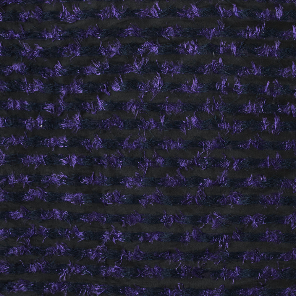 Meadow Violet and Black Striped Peek-a-Boo Polyester Woven - Joann Fabrics