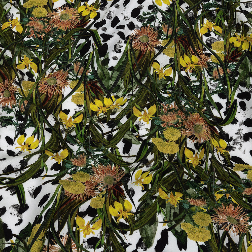 Organic Viscose Batiste - Spotted Iris and Chrysanthemums - Loreto Collection - Joann Fabrics