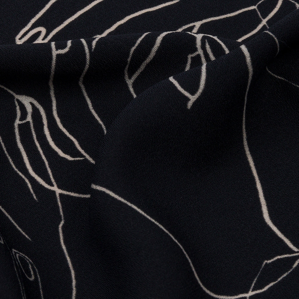Polyester Crepe Print - Midnight Hands - Mood Exclusive Touch of Elegance - Joann Fabrics