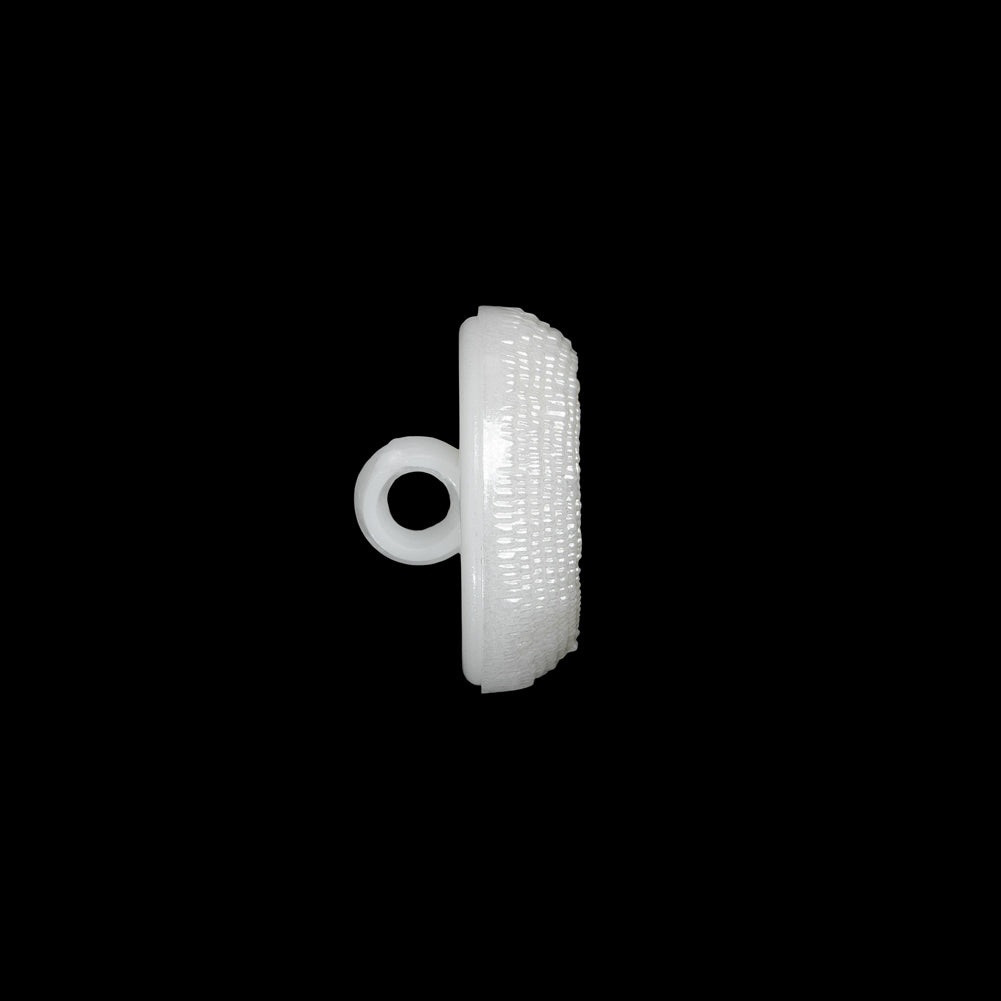 Concave Plastic Shank Back Button - White Beaded Look Embossed - 24L/15mm - Joann Fabrics