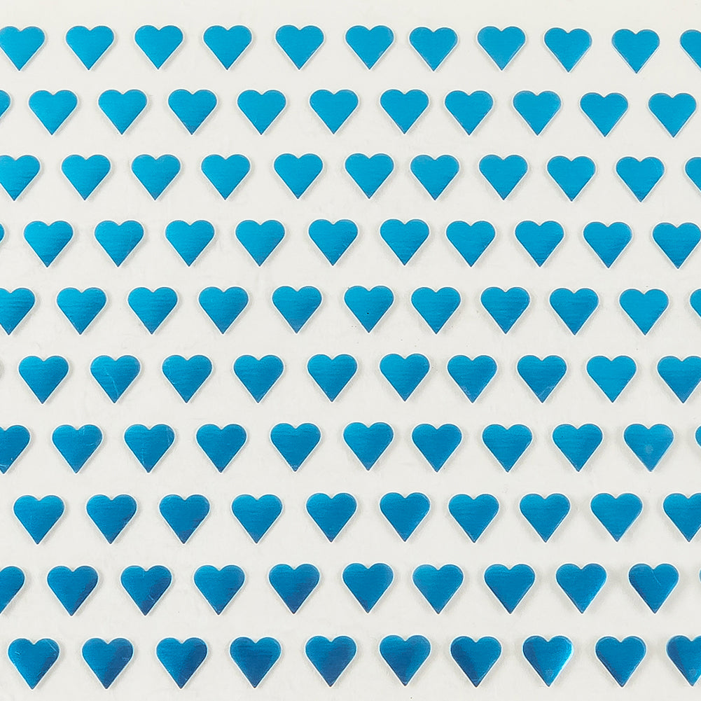 Vintage Metallic Turquoise Hearts Iron-On Film - 4