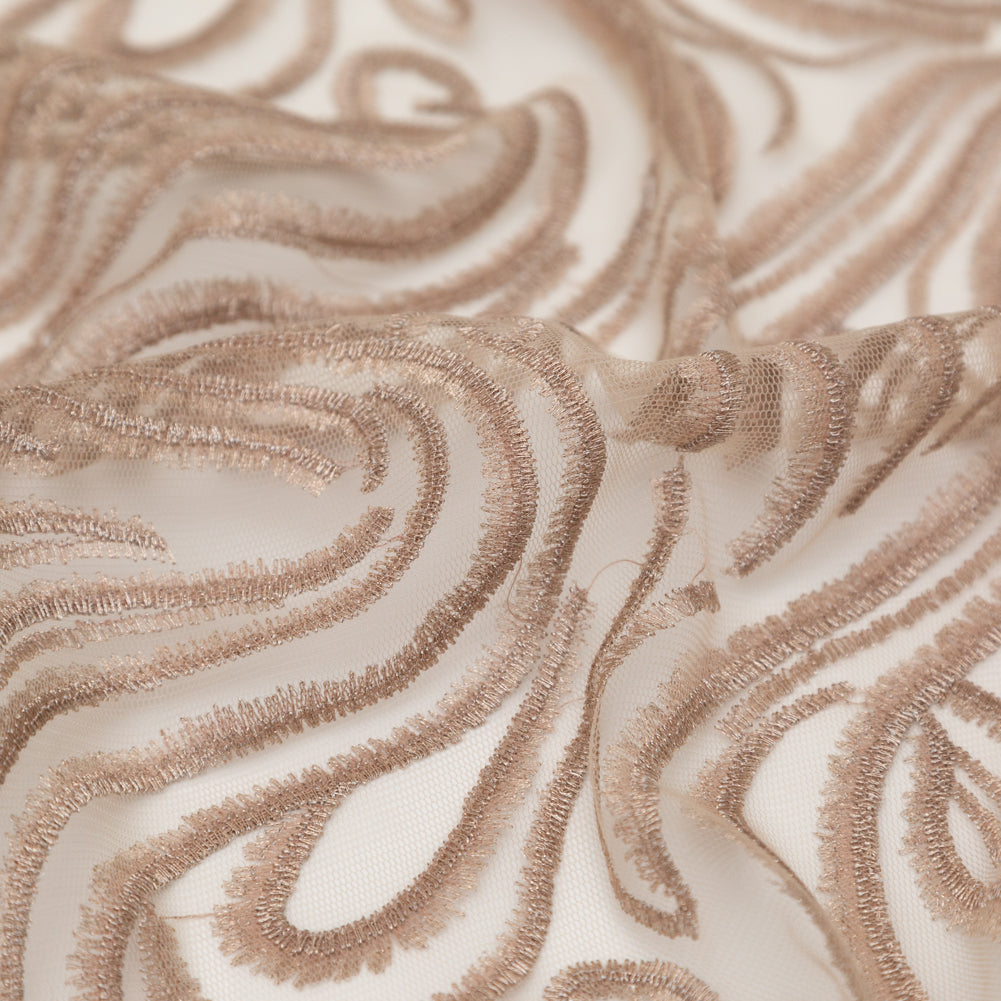 Abstract Embroidered Tulle - Metallic Pink Powder - Joann Fabrics